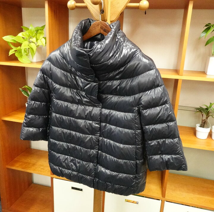 楽天市場】HERNO ダウンコート ケープ 春 AMINTA Mサイズ ブラック 