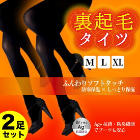 【2足セット】裏起毛タイツ レディース 婦人用 防寒 起毛 抗菌 防臭 タイツ 160デニール ストッキング 秋冬 冬 春 発熱 美脚 冷え性 暖かい 防寒 極暖 あったか M-L L-LL 極厚 無地 黒 産後 通学 通勤 エムアンドエムソックス