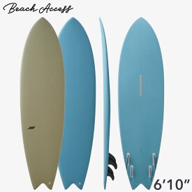 ソフトボード サーフボード 6'10" ミッドレングス フィッシュ Beach Access HSシリーズ ワックスフリー フィン付き ソフトデッキとハードボトムを組み合わせたソフトサーフボード サーフィン ショートボード 中級者から上級者も楽しめる ビーチアクセス ワックス不要タイプ