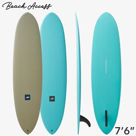 ソフトボード サーフボード 7'6" シングル ミッドレングス Beach Access HSシリーズ ワックスフリー フィン付き ソフトデッキとハードボトムを組み合わせたサーフボード サーフィン 中級者から上級者も楽しめる ビーチアクセス ワックス不要