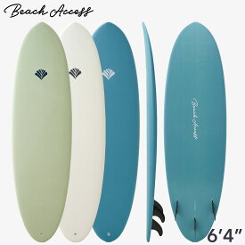 【Beach Access】 Standardシリーズ ソフトボード ミッドレングス ショートボード 6’4” EPSボード スポンジボード ラウンドピンテール ワックスフリー ワックス不要 フィン付き サーフボード サーフィン ボード サーフィンボード ビーチアクセス 送料無料