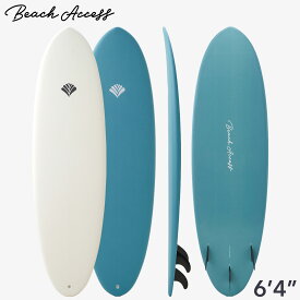 【Beach Access】 Standardシリーズ ソフトボード ミッドレングス ショートボード 6’4” EPSボード スポンジボード ラウンドピンテール ワックスフリー ワックス不要 フィン付き サーフボード サーフィン ボード サーフィンボード ビーチアクセス 送料無料