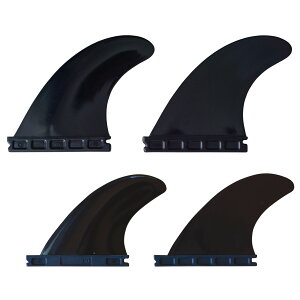 プラスチック クアッドフィン セット ブラック シングルタブ Futuresフィンボックス対応 (サーフィン サーフボード用)