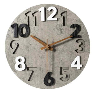 Nbdeal 掛け時計 電波時計 連続秒針 直径30cm 静音 本体/MDF 中密度繊維板 針/木製針