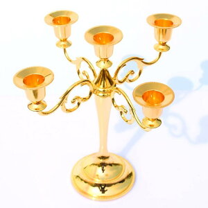 5本立て キャンドルスタンド アンティーク ホルダー ャンドルホルダー 灯燭台 蝋燭立て インテリア パーティ 記念日 クリスマス などに 雰囲気作り金色