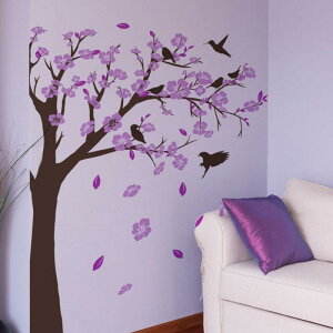 Mansoyun EH[XebJ[ ~̉ԂƏ, a nGfUC  ~̉ ؂̎}, ͂ǎV[, ԕ, rOEQp diy h  V[ room wall sticker decoration, 72×68cm