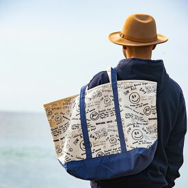 [店内2点以上で10%OFFクーポン] グラフィックトートバッグ Lサイズ ビーチドデイズ 公式 BEACHED DAYS 35リッター メンズ ウィメンズ レディース ユニセックス 男女兼用 キャンバス 大容量 レジャーバッグ アウトドア サーフィン キャンプ 撥水