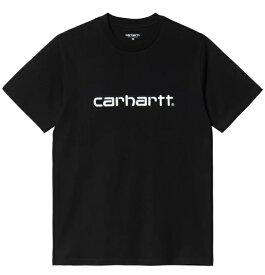 【送料無料】 carhartt カーハート WORK IN PROGRESS WIP I031047 S/S Script T-Shirt ショートスリーブスクリプトTシャツ carharttt ブランドロゴTシャツ コットン Lサイズ　オシャレ おしゃれTシャツ シンプル ユニセックス メンズ レディース コットン ブラック
