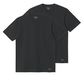 【送料無料】carhartt WIP（カーハート ウイップ）WORK IN PROGRESS ワークインプログレス I029370 Standard Crew Neck T-Shirt　スタンダードクルーネックティーシャツ 2PACK 75V4 コットン 933 ブラックXブラック Mサイズ ユニセックス