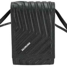 【送料無料】　BALENCIAGA（バレンシアガ）693544　CAR PHONE HOL STRAP　カーホーンホルダーストラップ　21031　GRAINED CALF　グレインカーフ　TONAL BLACK　ブラック　ユニセックス