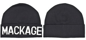 �y���������zMACKAGE �i�}�b�J�[�W���jKIKO-Z Cuffed Hat with Logo �J�t�h �n�b�g�E�B�Y���S�J�t�X�Ƀ��S���{�����j�b�g �E�[���u�����h�n�b�g �L���b�v 50%�E�[�� 30%�|���A�~�h 20%�A�N���� C0001 BLACK 
