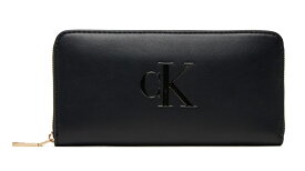 Calvin Klein（カルバンクライン）LV04F1077G UB1 RAISED CK LONG ZIP AROUND ライスド CK ジップ アラウンド CKロゴを隆起しコーティングを施したジップアラウンドロングウォレット RFIDセキュリティライニング (スキミング防止 )採用 ブラック ユニセックス