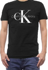 【送料無料】Calvin Klein Jeans（カルバンクラインジーンズ）J30J320935　Core Monogram Logo SlimT-Shirt コアモノグラムロゴスリムTシャツ　コットン100％　BEH　ブラック　ユニセックス