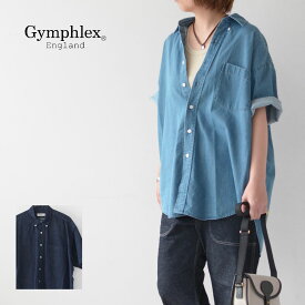 【SALE 20%OFF】Gymphlex [ジムフレックス] M B.D. SHIRT S/S -DENIM- [GY-B0157SDM] ボタンダウンシャツ 半袖・半袖シャツ・デニムシャツ・コットンシャツ・MEN'S [2023SS]