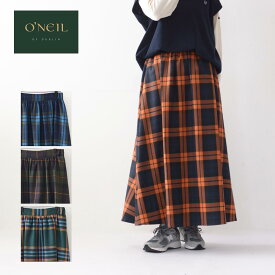 【SALE 20%OFF】O'NEIL OF DUBLIN [オニールオブダブリン] WORSTED WOOL-TARTAN GATHER FLARED SKIRT [815] ウーステッドウール タータンギャザーフレアスカート・ウールスカート・チェックスカート・フレアスカート・LADY'S [2023AW]