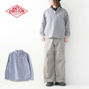 DANTON [�_���g��] W OXFORD ROUND COLLAR PULLOVER SHIRT PATTERN [DT-B0281OXP] �I�N�X�t�H�[�h���E���h�J���[�v���I�[�o�[�V���c�E�����V���c�E�R�b�g���V���c�E�`�F�b�N�V���c�E�M���K���`�F�b�N�E�ۋ݁EL
