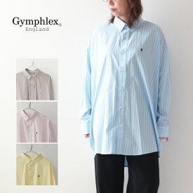 Gymphlex [ジムフレックス] B.D. COLLAR WIDE SHIRT L/S [GY-B0285TTS] B.Dカラーワイドシャツ・長袖シャツ・ストライプシャツ・コットンシャツ・LADY'S [2024SS]