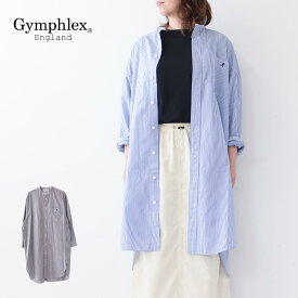 Gymphlex [ジムフレックス] BAND COLLAR SHIRT DRESS [GY-G0064MGS] バンドカラーシャツドレス・シャツワンピース・シャツドレス・ストライプ・LADY'S [2024SS]