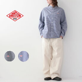 DANTON [ダントン] M OXFORD BAND COLLAR SHIRT PATTERN [DT-B0280OXP] オクスフォードバンドカラーシャツ・長袖シャツ・コットンシャツ・チェックシャツ・ギンガムチェック・MEN'S [2024SS]