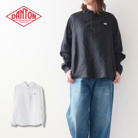 DANTON [ダントン] W L/S LINEN ROUND COLLAR P.O SHIRT [DT-B0281KLS] L/SリネンラウンドカラーP.Oシャツ・リネンシャツ・長袖シャツ・長袖リネンシャツ・ラウンドカラー・LADY'S [2024SS]