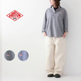 DANTON [ダントン] M OXFORD ROUND COLLAR PULLOVER SHIRT PATTERN [DT-B0282OXP] オクスフォードラウンドカラープルオーバーシャツ・長袖シャツ・コットンシャツ・チェックシャツ・ギンガムチェック・丸襟・MEN'S [2024SS]