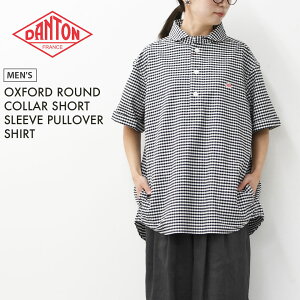 DANTON [�_���g��] M OXFORD ROUND COLLAR SHORT SLEEVE PULLOVER SHIRT [DT-B0284OXP] �I�N�X�t�H�[�h���E���h�J���[�V���[�g�X���[�u�v���I�[�o�[�V���c�E�����V���c�E�R�b�g���V���c�E�M���K���`�F�b�N�E�`