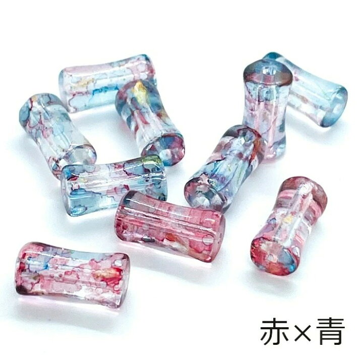 楽天市場】ガラスビーズ 筒型 細長 12.5mm 6.5mm 10個セット 硝子 