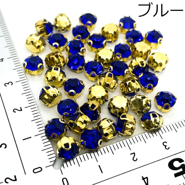 楽天市場】台座付き ビジュー 横穴 6mm 50個セット ゴールド 金 貼り 