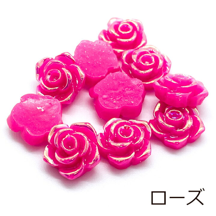 ☆18ミリフラワー☆薔薇☆5色10個☆デコパーツ☆ にる