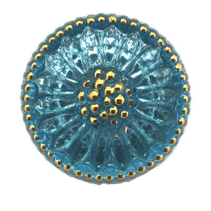 楽天市場】チェコガラスボタン【165】（1個入り）丸型18mm（3638/8  