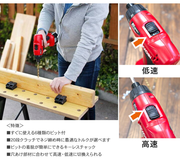 楽天市場】電動工具 セット RYOBI リョービ 充電式電動ドライバー 