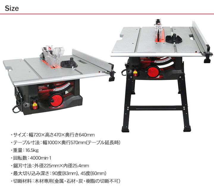楽天市場】藤原産業 SK11 テーブルソー 225mm STS-255ET 木材 曲線 