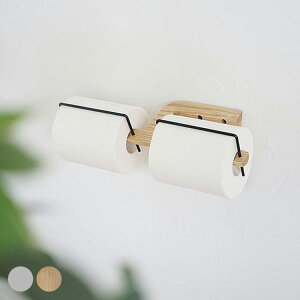 rum 木製ペーパーホルダーダブル 【ラッピング対応】 ペーパーホルダー トイレ収納 ペンダントライト 壁面収納 ナチュラル シンプル おしゃれ 北欧 インテリア
