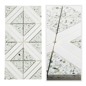 モザイクタイル シート テラゾスクエア (2枚セット) 人造大理石 タイルシール 壁 キッチンタイル カフェ 店舗 インテリア キッチン リビング 寝室 玄関 テーブル 浴室 洗面台 トイレ 石材 DIY 室内 北欧 インテリア