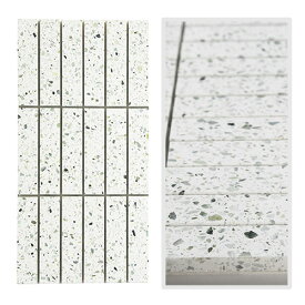 モザイクタイル シート テラゾキットカット (2枚セット) 人造大理石 タイルシール 壁 キッチンタイル カフェ 店舗 インテリア キッチン リビング 寝室 玄関 テーブル 浴室 洗面台 トイレ 石材 DIY 室内 北欧 インテリア