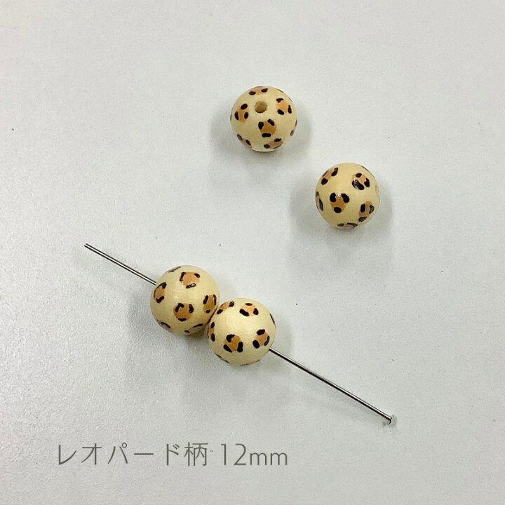 楽天市場】【 ウッド アニマル 柄 ビーズ 丸玉 12mm 2ケ j4 】 木製 