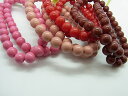 【 アクリル 塗装玉 8mm ピンク レッド 系 4色 38cm j4 】 日本製 ビーズ プラ プラスチック アクリル塗装 ラッカー塗装 ラッカー 色 色付き カラフル カラー 桃 赤 コーラル 通し穴 ハンドメイド 手作り パーツ 作家 業務用 アクセサリー ピアス イヤリング ネックレス