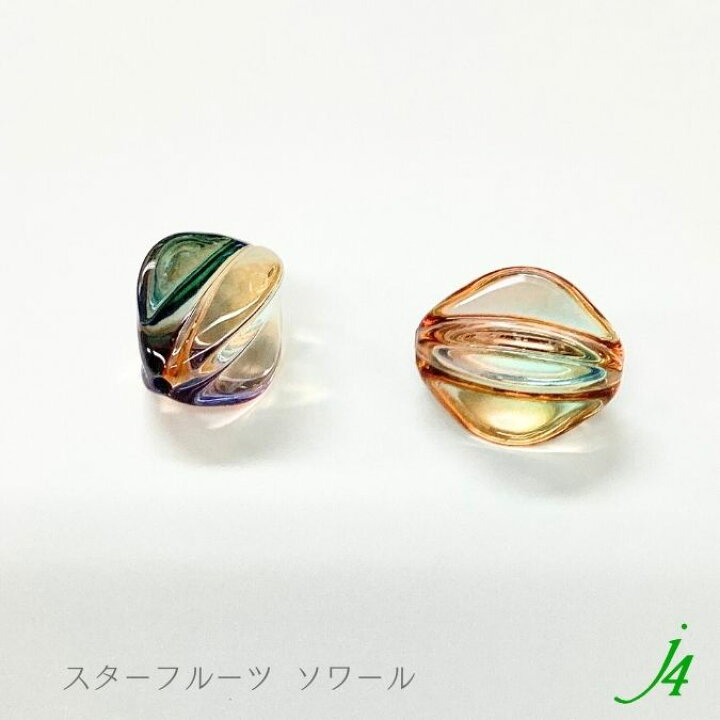 楽天市場】【 アンジュール カラー ビーズ スターフルーツ 14×23mm（4 