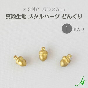 【 真鍮 生地 メタル パーツ どんぐり カン付 約12×7mm 1個 j4 】 アクセサリー パーツ ビーズ 秋 自然 木の実 リス モチーフ キャスト チャーム メタル メタルパーツ ハンドメイド 手作り 手芸