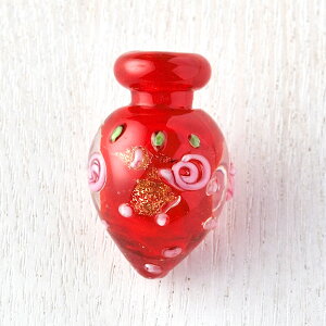 アロマボトル ジュエルベリー/レッド フタ付き サイズ:約30x20mm 入数:1 アクセサリーパーツ