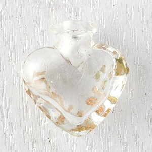 アロマボトル ハート/クリスタル&アベンチュリーナパターン フタ付き サイズ:約25x22x11mm 入数:1 アクセサリーパーツ