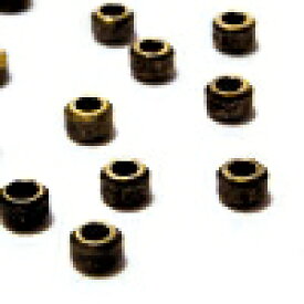 かしめ玉 甲丸（つぶし玉） 金古美色　1.5x0.9mm　20個　アクセサリーパーツ