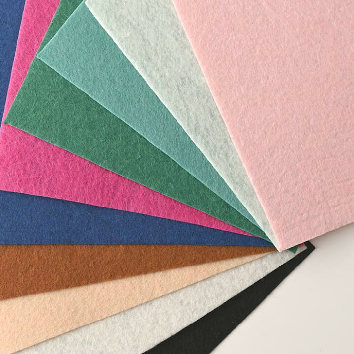 楽天市場】【お得用アソート】台布フェルト/10色セット 15×15cm 厚さ 