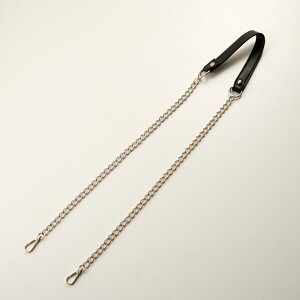 バッグショルダー ブラック×シルバー(全長110cm)【ハワイアンコード/バッグ持ち手】【手作り・ハンドメイドバッグ・手芸/イロハコード】