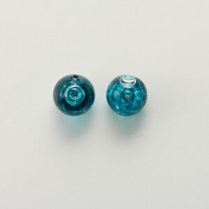 ガラスビーズ/アロマビーズ 水玉 通し穴なし グリーン 小【アロマビーズにアロマを注入】【アクセサリーパーツ/ハンドメイド/手芸/ビーズ】