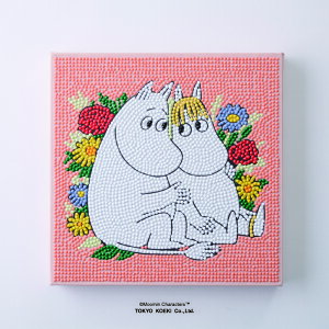 キット/ダイヤモンドフィックス ムーミン「幸せなふたり」【サイズ】20×20cm【ダイヤモンドアート/ダイアモンドアート/フレーム付き/初心者/ラインストーン/ラメビーズ/初級/工作キット】