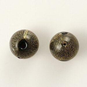 アロマビーズ ラウンド ブラック×金箔【ビーズ/ハンドメイド/手芸/手作り/アクセサリーパーツ】【香るビーズ/アロマ/エッシェンシャルオイル/癒し/パワーストーン/ヒーリング/ブレスレッ