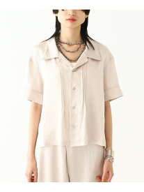 【SALE／60%OFF】maturely / Vintage Satin Open Collar Shirt BEAMS BOY ビームス アウトレット トップス シャツ・ブラウス ネイビー ホワイト【RBA_E】【送料無料】[Rakuten Fashion]