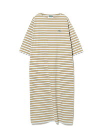 【SALE／50%OFF】【別注】LACOSTE / ボーダー ハーフスリーブ ドレス BEAMS BOY ビームス アウトレット ワンピース・ドレス ワンピース ベージュ ブルー【RBA_E】【送料無料】[Rakuten Fashion]