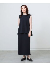【SALE／50%OFF】カット ジョーゼット ミニマル セットアップ(セットアイテム) BEAMS HEART WOMEN ビームス アウトレット ワンピース・ドレス その他のワンピース・ドレス ネイビー ブルー【RBA_E】【送料無料】[Rakuten Fashion]